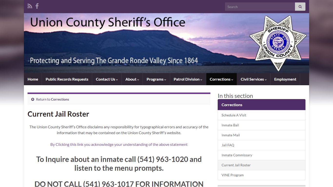Current Jail Roster – unioncountysheriff.us